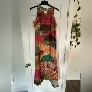 Farm Rio Linen midi open back dress